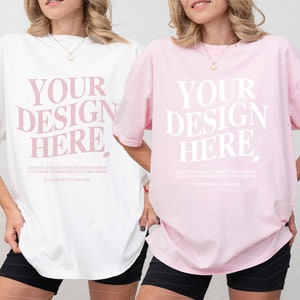 Coppia Mockup Comfort Colors C1717 Bachelorette Mockup White Blossom Mockup 1717 Doppia Camicia Mockup C1717 Mockup Bach Mockup Amici Mock