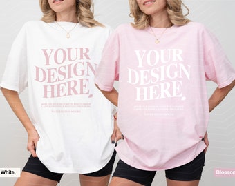 Couple Mockup Comfort Colors C1717 Bachelorette Mockup White Blossom Mockup 1717 Double Shirt Mockup C1717 Mockup Bach Mockup Friends Mock