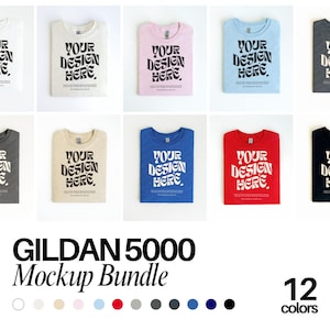 Gildan 5000 Mockup Bundle Folded Flat lay Mockup Bundle Gildan 5000 Bundle 5000 T-Shirt Mockup g500 Folded Mockup Flat Lay Bundle Unisex Tee