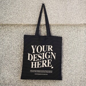 Canvas Tote Bag Mockup Cotton Tote Bag Shopping Bag Mockup Shopping Tote Mock Up Black Shopping Bag Mockups Print On Demand Digital JPG