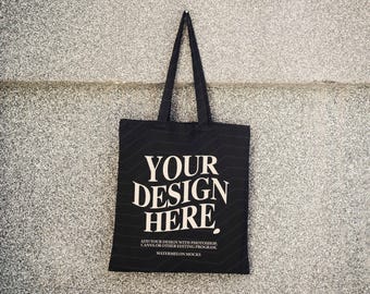 Canvas Tote Bag Mockup Cotton Tote Bag Shopping Bag Mockup Shopping Tote Mock Up Black Shopping Bag Mockups Print On Demand Digital JPG
