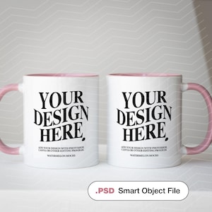 11oz Accent Mug Ceramic Mug Mockup PSD Mockup Mug Pink Accent Mug Mockup Colored Mug Mockup Coffee Mug Mockup Accent Cup Mockup