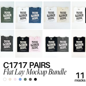 Comfort Colors 1717 Mockup Bundle Folded Flat lay Mockup Bundle Comfort Colors Folded Shirt Mock up Comfort Colors Tshirt Mockup C1717 Mock