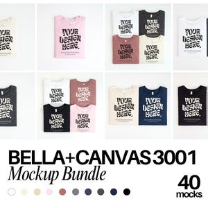 Bella Canvas 3001 TShirt Mockup Bundle Bella Canvas 3001 Shirt Mockup Bundle Oversized Mockup Bella Model 3001 Mockup Bundle Flat Lay Mockup