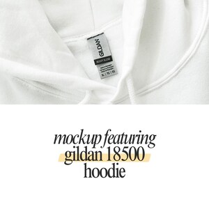 Fram- och baksida Gildan 18500 Mockup-paket Fram- och baksida Hoodie Mockup-paket Svartvitt Mockup-tryck på baksidan Stor hoodie Hela butikspaketet bild 5
