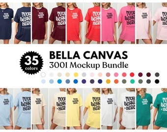 Przód i tył Bella Canvas 3001 T-shirt 3001 Przód i tył Pakiet makiet Bella Canvas 3001 Koszulka Oversized Model makiet 3001 Pakiet makiet