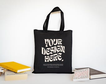 Canvas Tote Bag Mockup Cotton Tote Bag Shopping Bag Mockup Shopping Tote Mock Up Black Shopping Bag Mockups Print On Demand Digital JPG