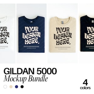 Gildan 5000 Mockup Bundle Folded Flat lay Mockup Bundle Gildan 5000 Bundle 5000 T-Shirt Mockup g500 Folded Mockup Flat Lay Bundle Unisex Tee