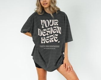 Comfort Colors Mockup Pepper Mockup C1717 Pepper Mockup Oversized Tshirt Model Mockup Pepper C1717 Mockup T-Shirt Mock