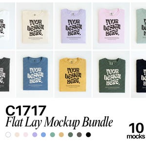 Comfort Colors 1717 Mockup Bundle Folded Flat lay Mockup Bundle Comfort Colors Folded Shirt Mock up Comfort Colors Tshirt Mockup C1717 Mock
