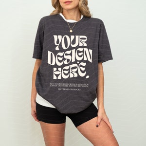 Dark Heather Bella Canvas 3001 TShirt Mockup Dark Heather Bella Canvas 3001 Shirt Mockup Oversized Mockup Bella Canvas Model Mockup Tee
