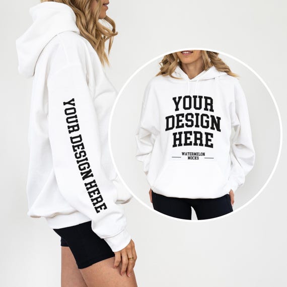 Sleeve Mockup Gildan 18500 White Mockup Hoodie Sleeve Mockup White Hoodie Mockup 18500 Sleeve Mockup Gildan Hoodie Mockup
