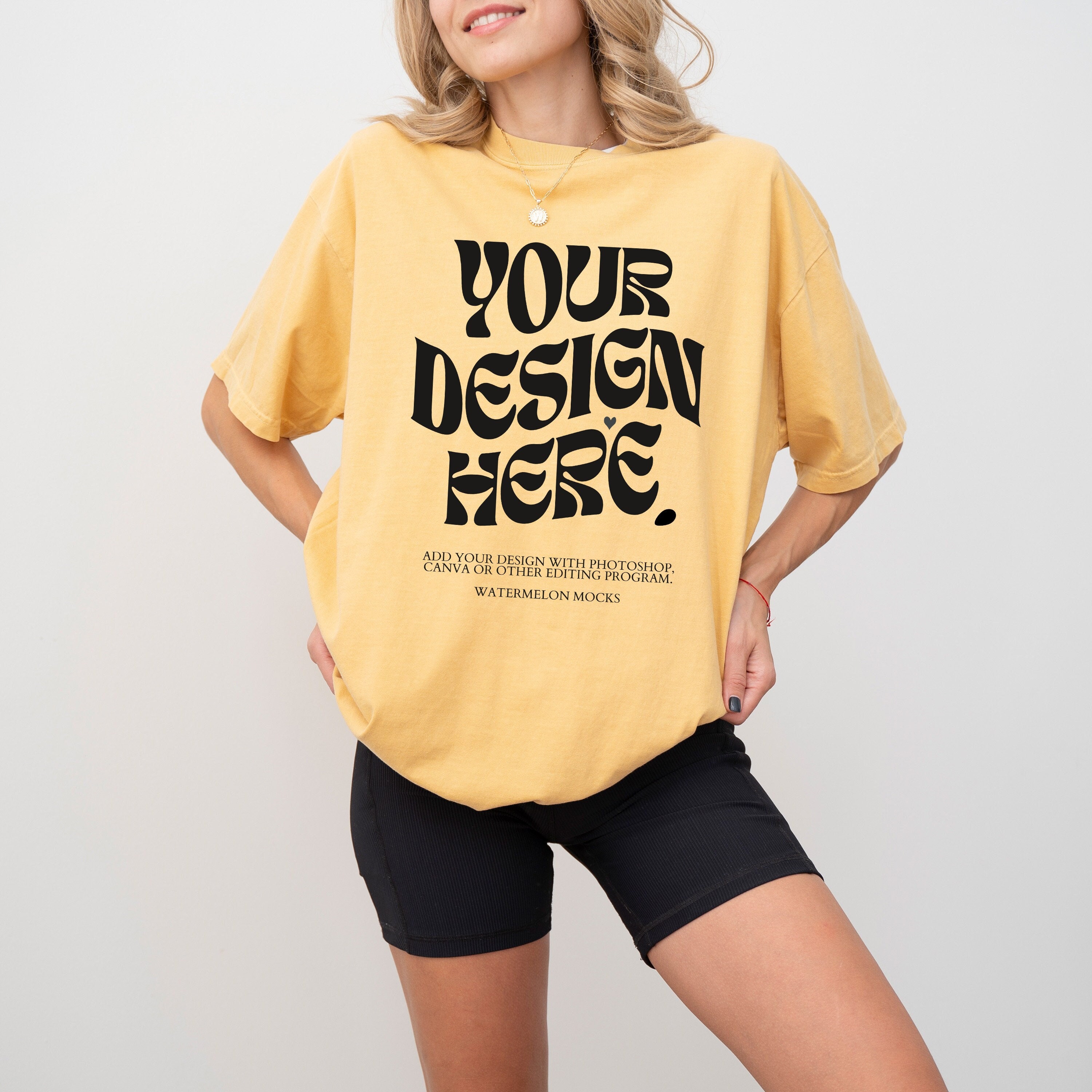 Comfort Colors C1717 Mustard Shirt Mustard CC Mockup Mustard C1717 Mockup Model Mockup Mustard Shirt Mockup CC Yellow Oversized Mock Up