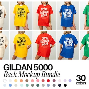 Front and Back Gildan 5000 Bundle Mockup Front Back Gildan 5000 Mockup Bundle Tshirt mockup bundle Model Mock up Bundle Aesthetic Mock ups