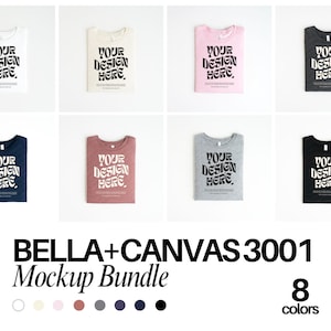Bella Canvas 3001 TShirt Mockup Bundle Bella Canvas 3001 Shirt Mockup Bundle Oversized Mockup Bella Model 3001 Mockup Bundle Flat Lay Mockup