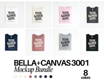 Bella Canvas 3001 TShirt Mockup Bundle Bella Canvas 3001 Shirt Mockup Bundle Oversized Mockup Bella Model 3001 Mockup Bundle Flat Lay Mockup