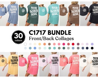 Front and Back Comfort Colors Mockup Bundle Front Back C1717 Mockup Bundle Pepper C1717 Ivory Mockup Oversized Mockup CC Model Mockup Moss