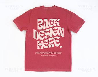 Comfort Colors 1717 Crimson Mockup Crimson C1717 Shirt Flat Lay Mockup Folded Tshirt Mockup Comfort Colors Mockup Flatlay Mock