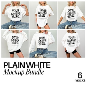 White Gildan Shirt Mockups Bundle Real Model Mockup Blank Tee Mockup Blank t-shirt Mockup Shirt Canva Template White Shirt Mockup g500 White