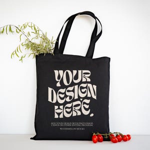 Canvas Tote Bag Mockup Cotton Tote Bag Shopping Bag Mockup Shopping Tote Mock Up Black Shopping Bag Mockups Print On Demand Digital JPG
