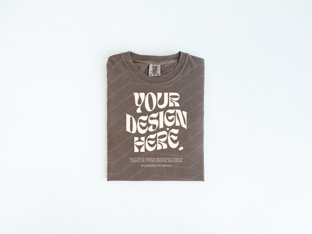 Comfort Colors 1717 Espresso Mockup Espresso C1717 Shirt Flat Lay ...