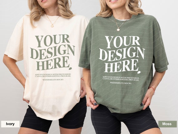 Couple Mockup Comfort Colors C1717 Bachelorette Mockup Ivory Moss Mockup C1717 Double Shirt Mockup C1717 Mockup Bach Mockup Friends Mockup