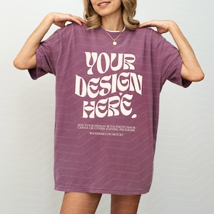 Comfort Colors Mockup Berry Mockup C1717 Berry Mockup Oversized Tshirt Model Mockup Berry C1717 Mockup T-Shirt Mock