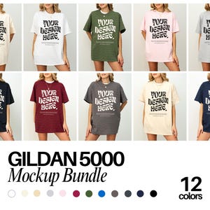 Gildan 5000 Mockup Bundle Model Mockup Bundle 5000 Bundle Shirt Mockup White Mockup Front Back Oversized Mockup Natural Gildan 5000 Mockup