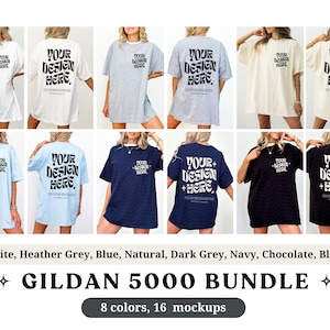 Front and Back Gildan 5000 Bundle Mockup Front Back Gildan 5000 Mockup Bundle Tshirt mockup bundle Model Mock up Bundle Aesthetic Mock ups
