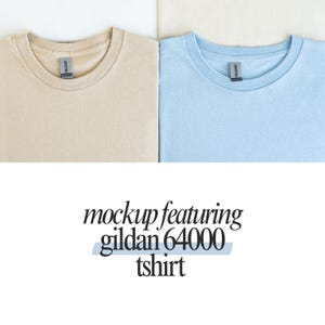 three t - shirts with the text mock featuring gildan 6000 t - shirt