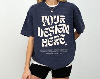 Comfort Colors Mockup Navy Mockup C1717 Navy Mockup Oversized Tshirt Model Mockup Navy C1717 Mockup T-Shirt Mock