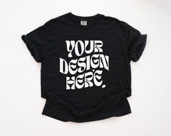Comfort Colors 1717 Black Mockup Black C1717 Shirt Flat Lay Mockup Folded Tshirt Mockup Comfort Colors Mockup Flatlay Mock