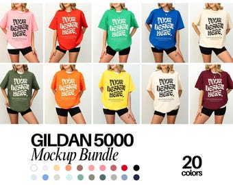 Gildan 5000 Mockup Gildan Mockup Gildan 5000 Shirt Mockup Bundle Tshirt mockup bundle Model Mock up Bundle Aesthetic Mock ups Gildan Mock up