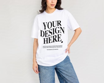 Comfort Colors Mockup White Mockup C1717 White Mockup Oversized Tshirt Model Mockup White C1717 Mockup T-Shirt Mock KZ1