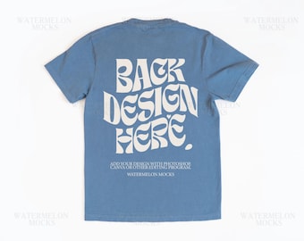 Comfort Colors 1717 Blue Jean Mockup Blue Jean C1717 Shirt Flat Lay Mockup Folded Tshirt Mockup Comfort Colors Mockup Flatlay Mock