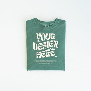 Comfort Colors 1717 Light Green Mockup Light Green C1717 Shirt Flat Lay Mockup Folded Tshirt Mockup Comfort Colors Mockup Flatlay Mock