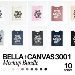 10 Colors Bella Canvas 3001 TShirt Mockup Bundle Bella Canvas 3001 Shirt Mockup Bundle Oversized Mockup Bella Model 3001 Mockup Bundle