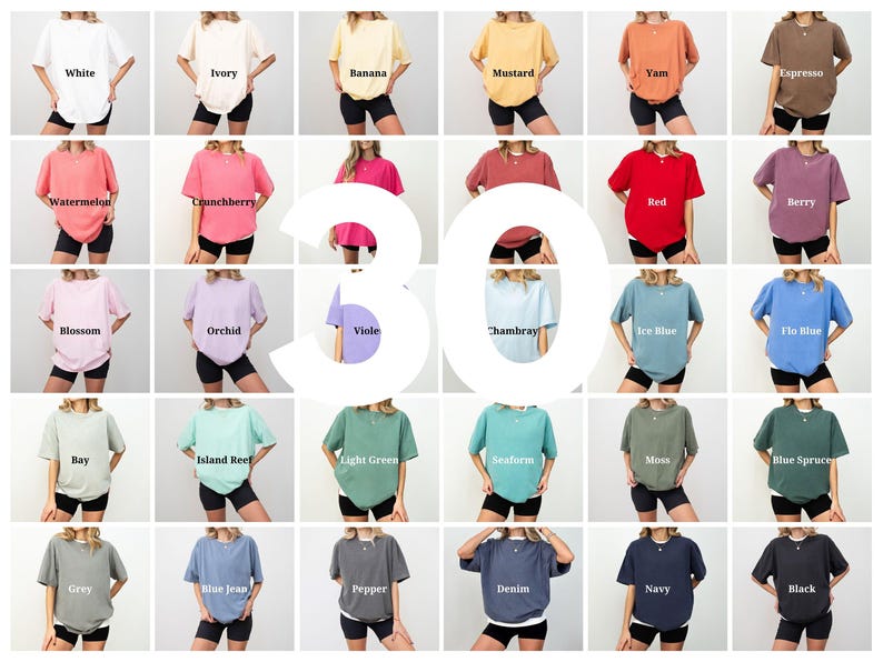 Comfort Colors Mockup Bundle C1717 Mockup Bundle Pepper C1717 Ivory Black Mockup Oversized Mockup CC Model Mockup Moss Mockup Blossom Yam image 3