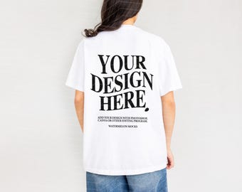 Comfort Colors Back White Mockup C1717 White Mock Up C1717 Back Mockup Back of Shirt Oversized Tshirt Model Mockup tshirt KZ1