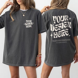Front and Back Black C1717 Black Comfort Colors Mock Black Front and Back Black C1717 Black Comfort Colors Mock Black