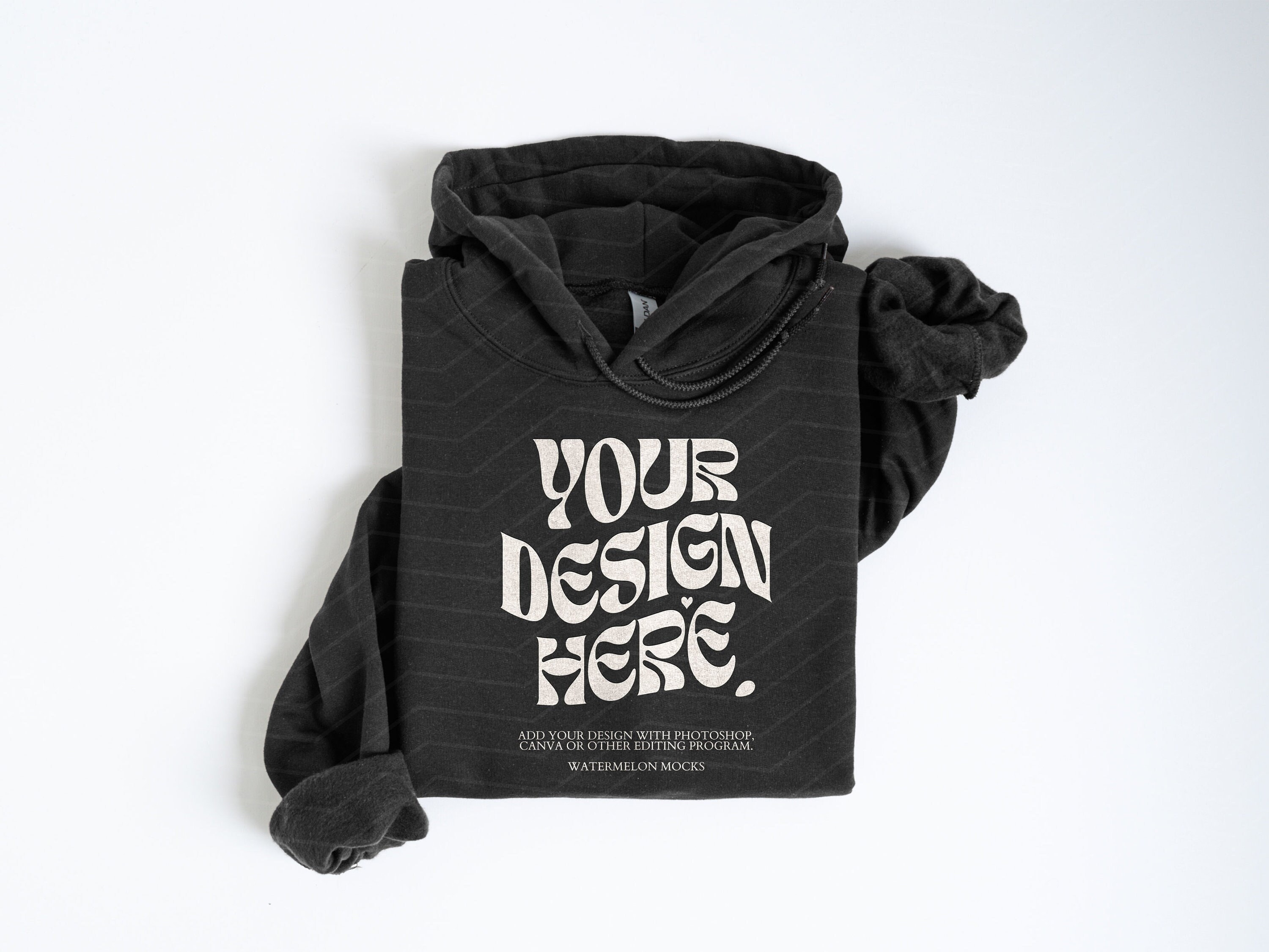 Gildan 18500 Black Mockup Gildan Black Hoodie Flat Lay Mockup