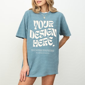 Comfort Colors Mockup Ice Blue Mockup C1717 Ice Blue Mockup Oversized Tshirt Model Mockup Ice Blue C1717 Mockup T-Shirt Mock
