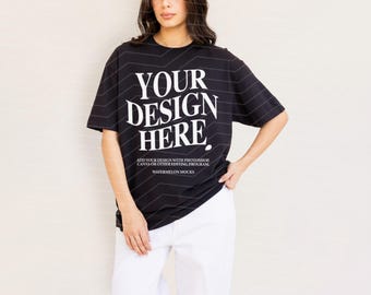 Comfort Colors Mockup Black Mockup C1717 Black Mockup Oversized Tshirt Model Mockup Black C1717 Mockup T-Shirt Mock KZ1