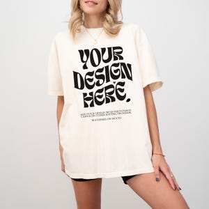 Comfort Colors Mockup Bundle C1717 Mockup Bundle Pepper C1717 Elfenbenssvart Mockup Överdimensionerad Mockup CC-modell Mockup Moss Mockup Blossom Yam bild 8