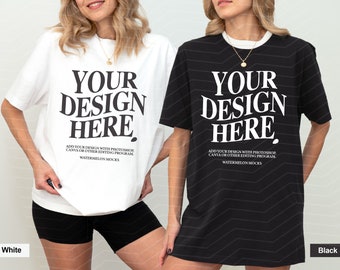 Toile Couple Bella 3001 Maquette blanc noir BC 3001 Maquette couple Bella toile 3001 Maquette chemise Maquette bachelorette Maquette de groupe