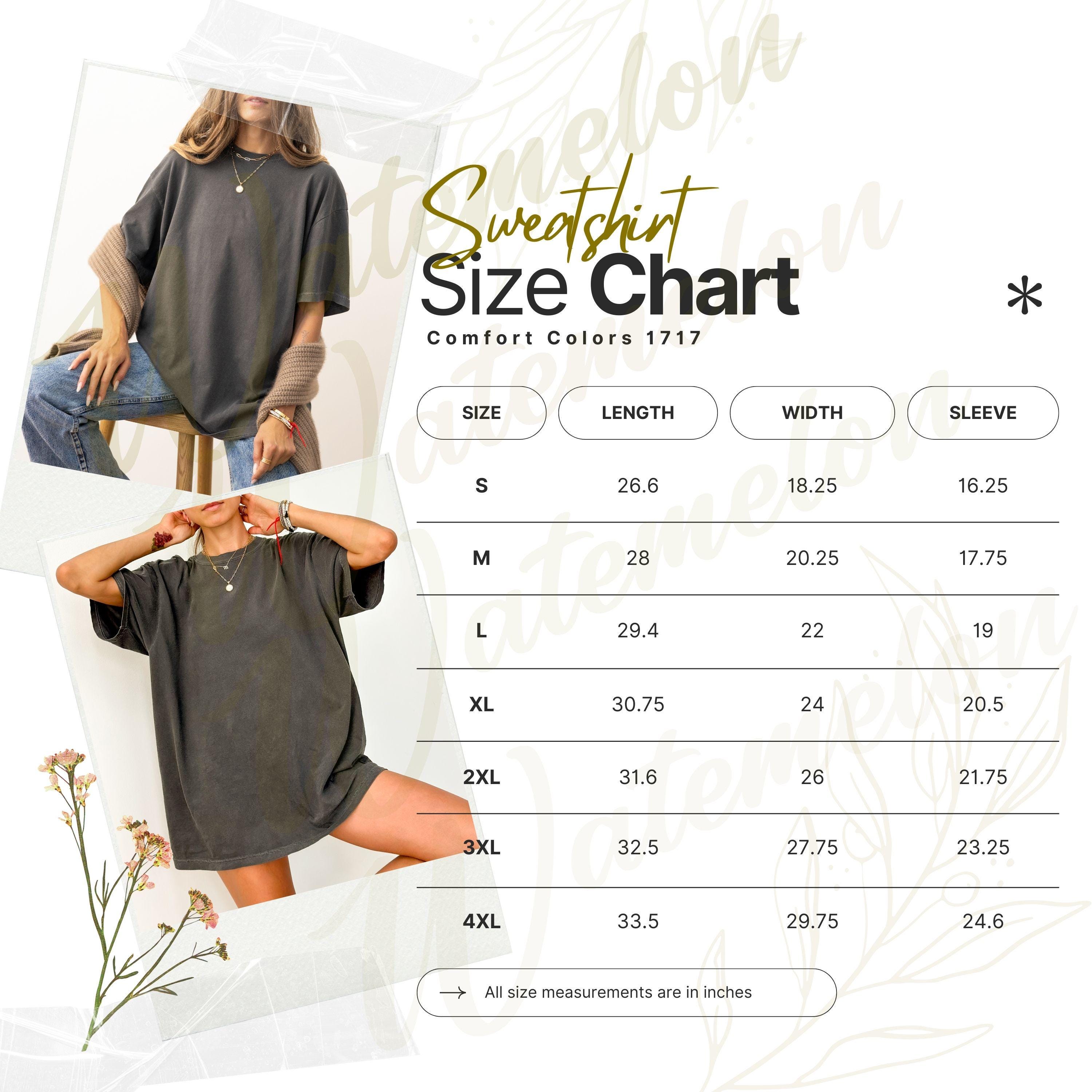 Comfort Colors C1717 Size Chart Mockup Shirt 1717 Sizing Comfort Inches Unisex Size Chart Sizing Model Mock up Unisex Tshirt 1717 Size Chart