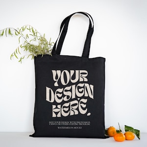 Canvas Tote Bag Mockup Cotton Tote Bag Shopping Bag Mockup Shopping Tote Mock Up Black Shopping Bag Mockups Print On Demand Digital JPG