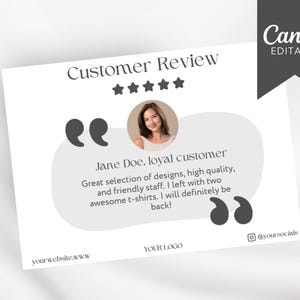 Testimonial Canva Template Bearbeitbarer Instagram-Post für Kundenrezensionsvorlage für Kunden-Feedback-Showcase-Review-Vorlage