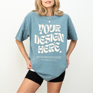 Comfort Colors Mockup Ice Blue Mockup C1717 Ice Blue Mockup Oversized Tshirt Model Mockup Ice Blue C1717 Mockup T-Shirt Mock