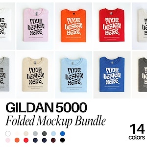 Gildan 5000 Mockup Bundle Folded Flat lay Mockup Bundle Gildan 5000 Bundle 5000 T-Shirt Mockup g500 Folded Mockup Flat Lay Bundle Unisex Tee